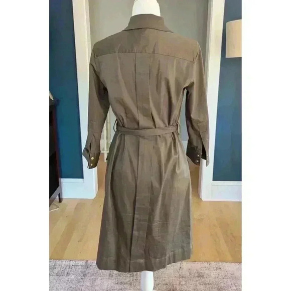 Etcetera Size 4 Bonvoyage Military Style Olive Green Snap Front Dress - Picture 4 of 11